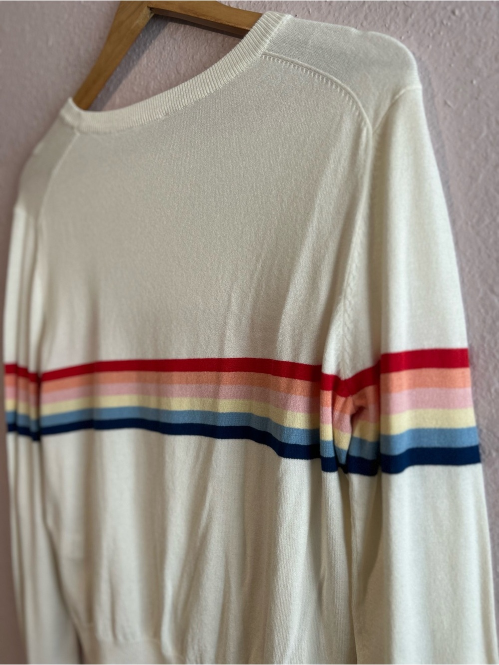 NWOT Spiritual Gangster x Madeleine Thompson Rainbow Stripe Knit Sweater - Picture 10 of 16